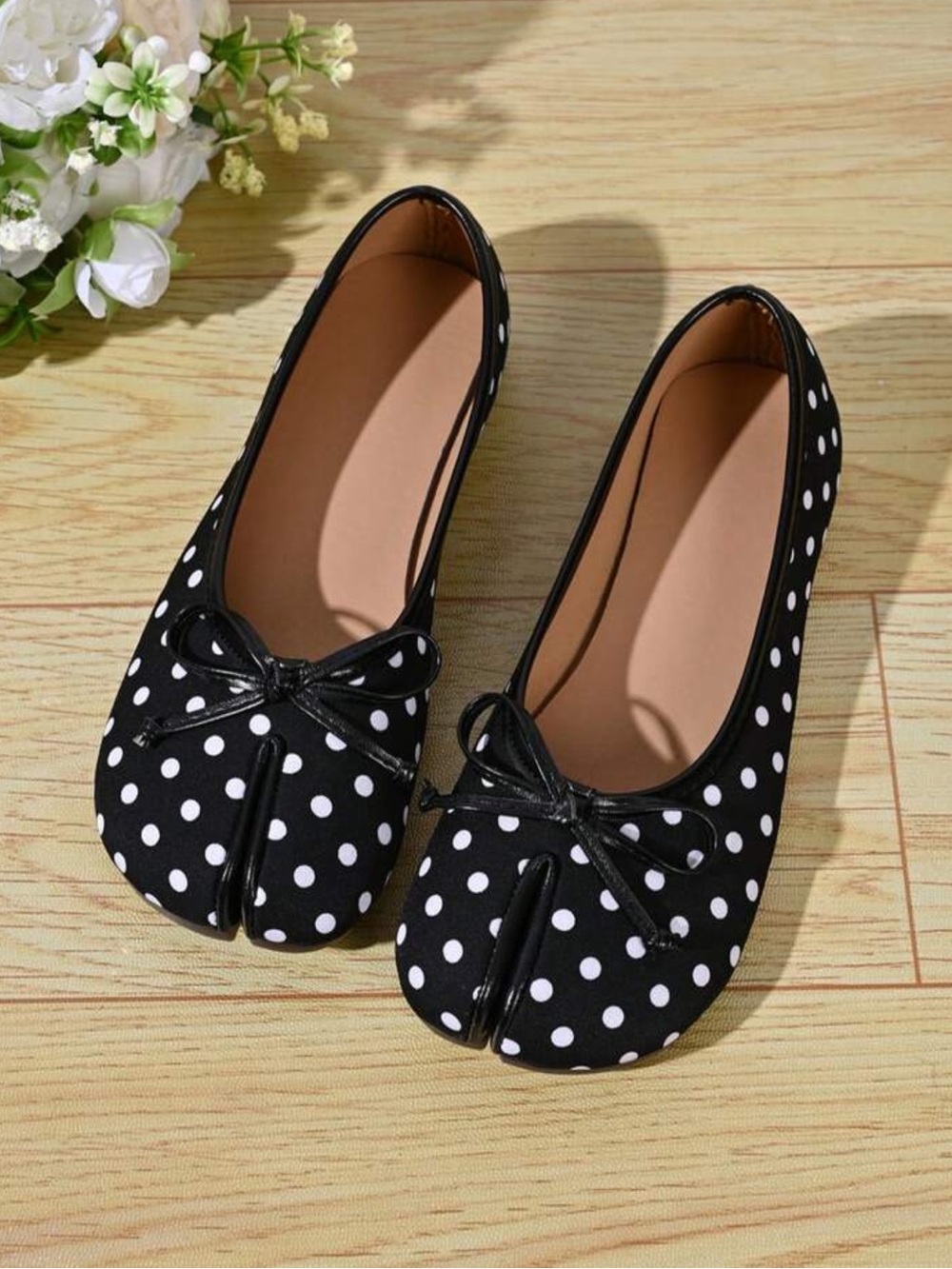 Spring/Autumn New Split-Toe Shoes, Women's Flat Low Vamp Ballet Shoes, Slip